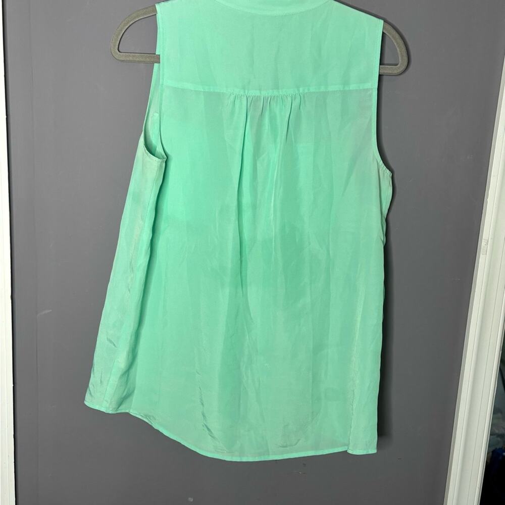 J. Crew Mint Green Sleeveless Blouse 8 - Picture 6 of 7